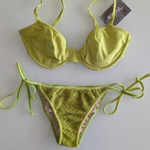 Women’s Lime Green Underwire Bikini Set